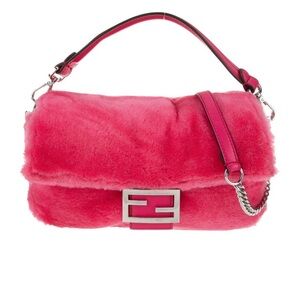Pink Fur Fendi Baguette